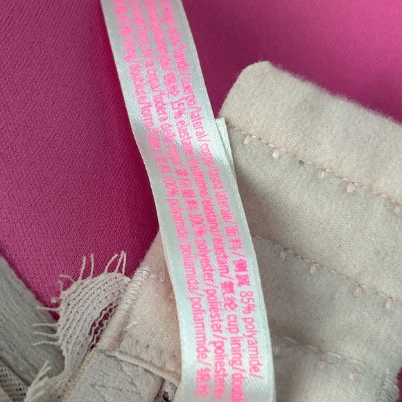 PINK Victoria's Secret Beige Sexy Lace Bralette Medium C80 - Picture 8 of 10